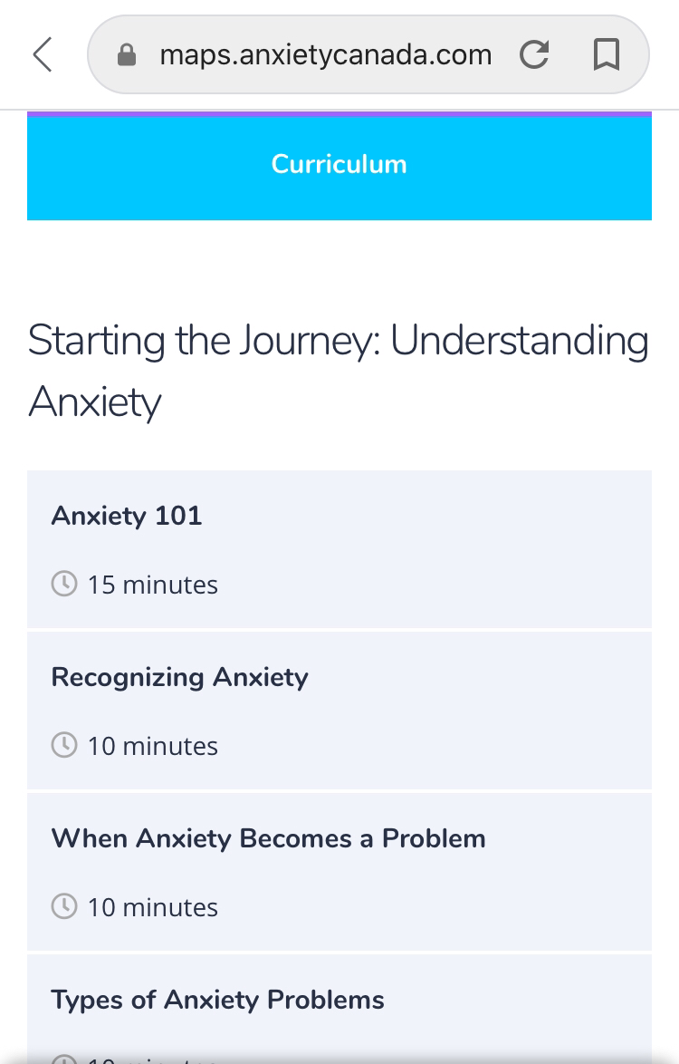 Websites for Anxiety